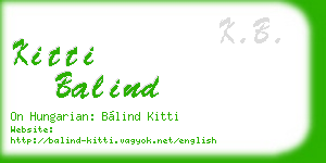 kitti balind business card